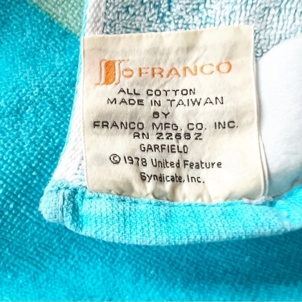 JO Franco Vintage 1978 Garfield Beach Club Beach Towel